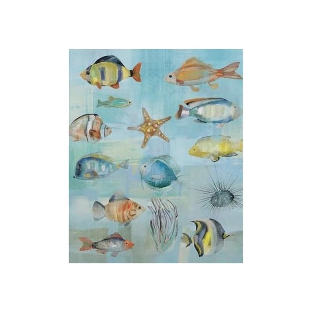 Tropical Fish Unframed Canvas Wall Art  16" X 20"